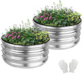 2 Pack 2x2x1ft Round Galvanized Raised Garden Bed Kits, Raised Garden Beds by Liyarya