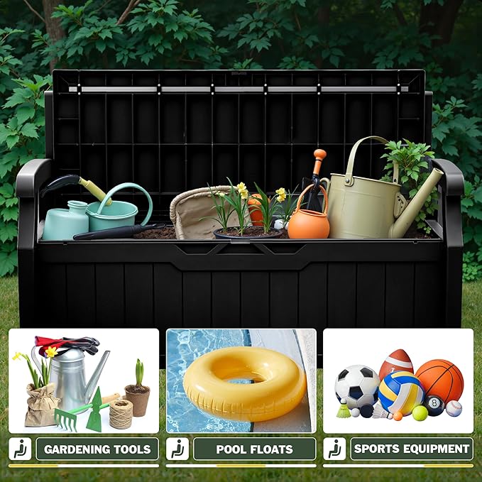 Flamaker 80 Gallon Storage Bench Outdoor Indoor, Durable All-Weather Seating - Image 5