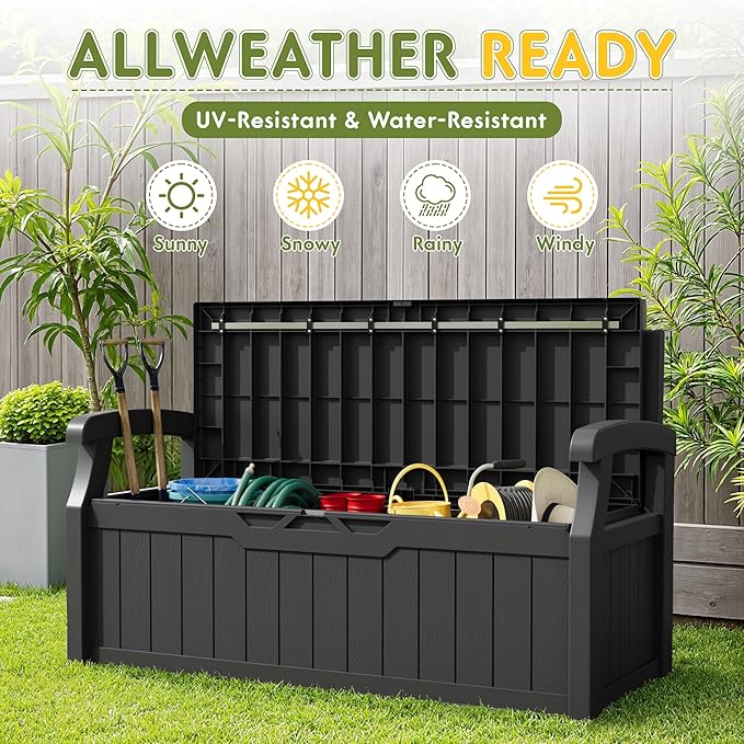 Greesum 80 Gallon Storage Bench Outdoor Deck Box - Image 6