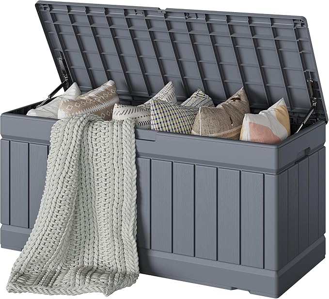 Devoko 78 Gallon Deck Box, Waterproof Resin Outdoor Storage Box by DEVOKO