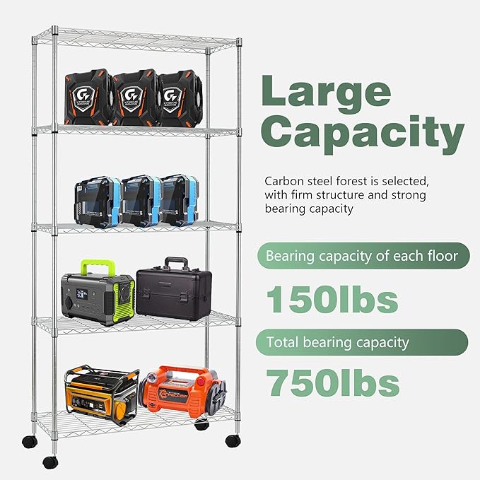 BestOffice | 5-Tier Wire Storage Shelves - Image 7