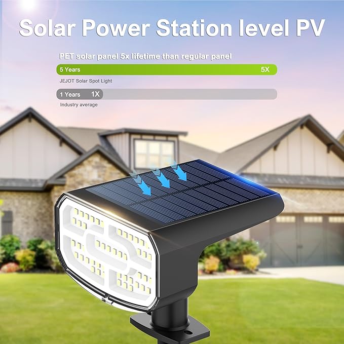 DAMINY Solar Spotlights Outdoor Waterproof IP65, 2 CCT, 4 Lighting Modes Solar - Image 4