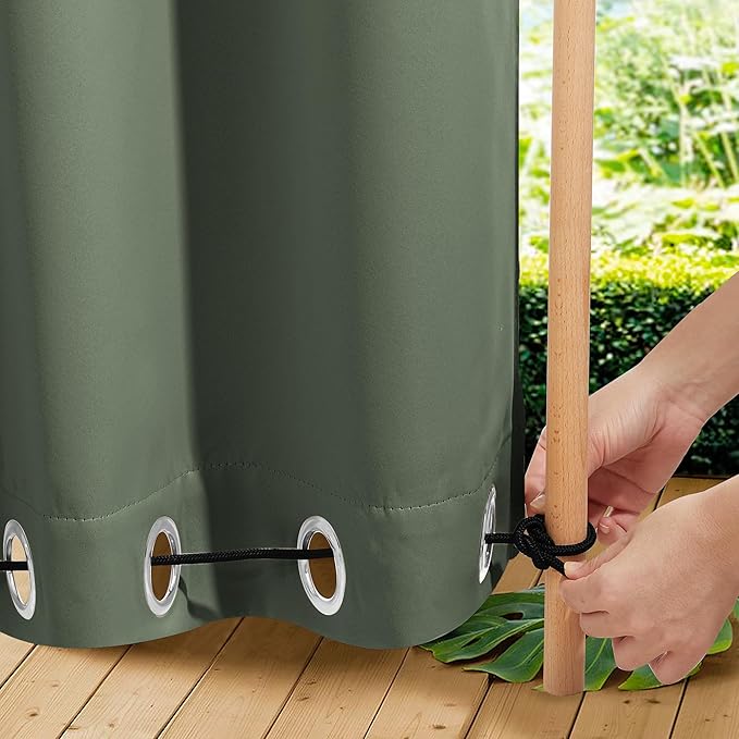 NICETOWN 2 Panels Weighted Blackout Outdoor Curtains by NICETOWN