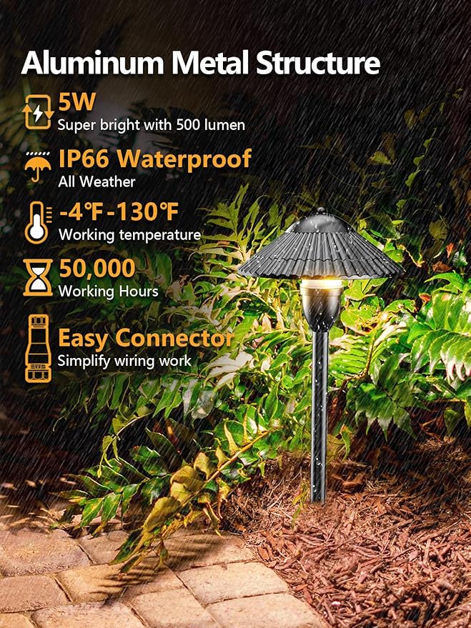 ZUCKEO LED Landscape Lighting Low Voltage Pathway Lights 12V 24V Landscape - Image 2