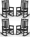 Ciokea Oversized Outdoor Rocking Chairs Set of 4, 380lbs Heavy-Duty Large Patio by CIOKEA