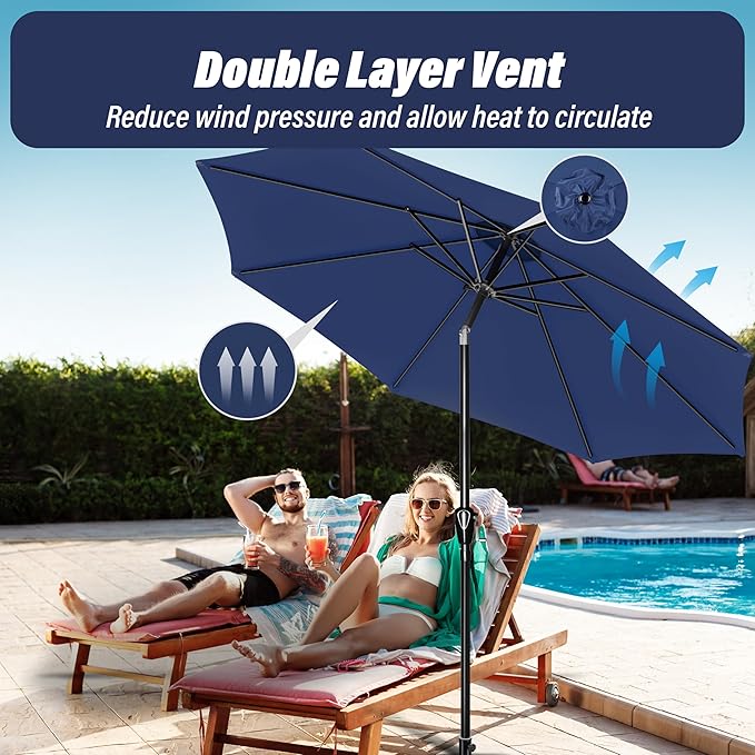 Simple Deluxe 9' Patio Umbrella Outdoor Table Market Yard Umbrella - Image 5