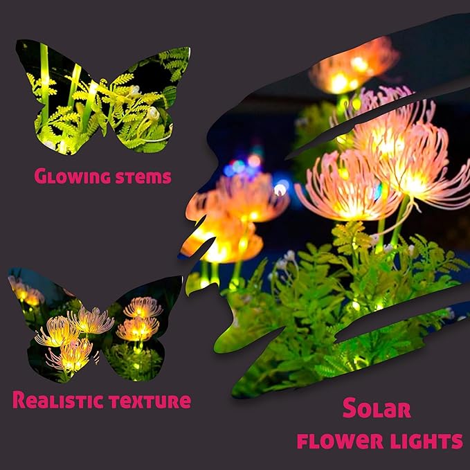 Solar Garden Lights Glowing Flowers & Stems, Outdoor Garden Decoration - Image 3