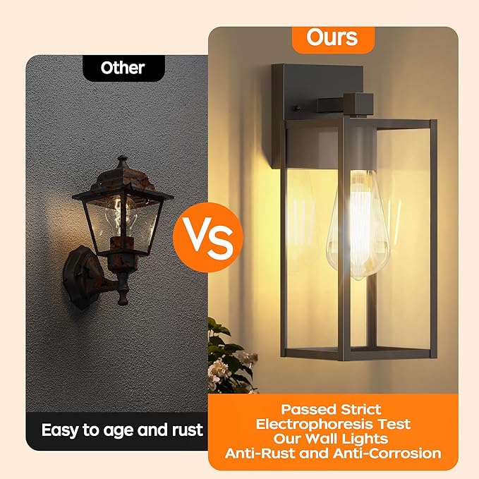 WIHTU 13in Outdoor Light Fixture Wall Mount, LED Exterior Lighting fixtures - Image 5