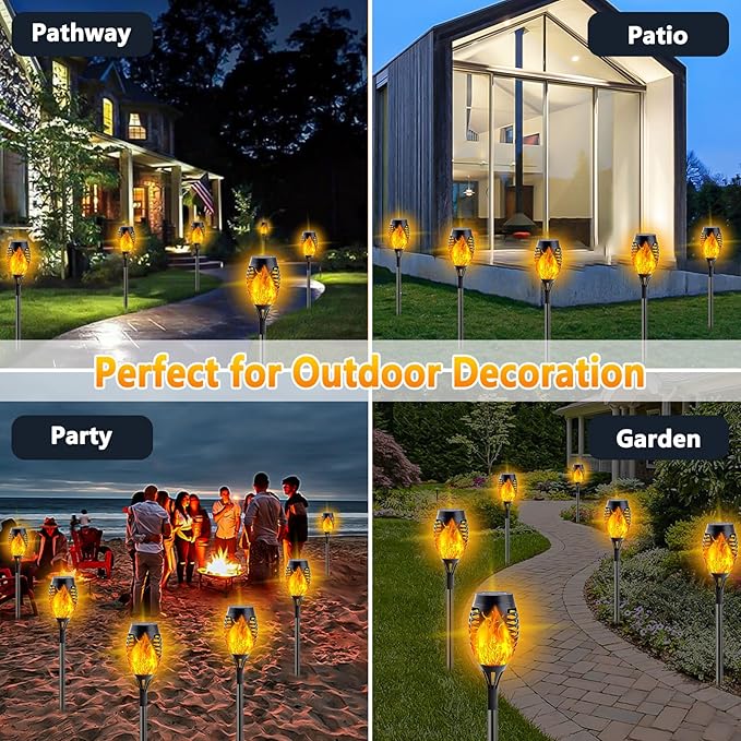 10Pack Solar Lights Outdoor, Mini Solar Torch Lights - Image 6