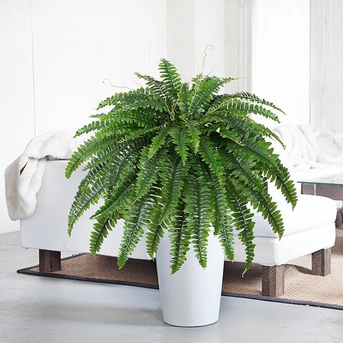 Artificial Boston Fern Bush- Set of 2 Large Artificial Ferns - Image 4
