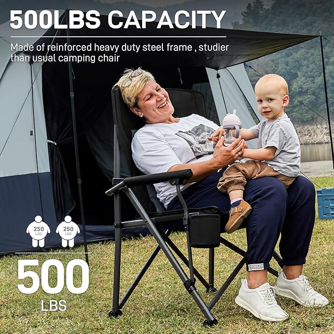 EVER ADVANCED Oversized Folding Camping Chair - Image 4
