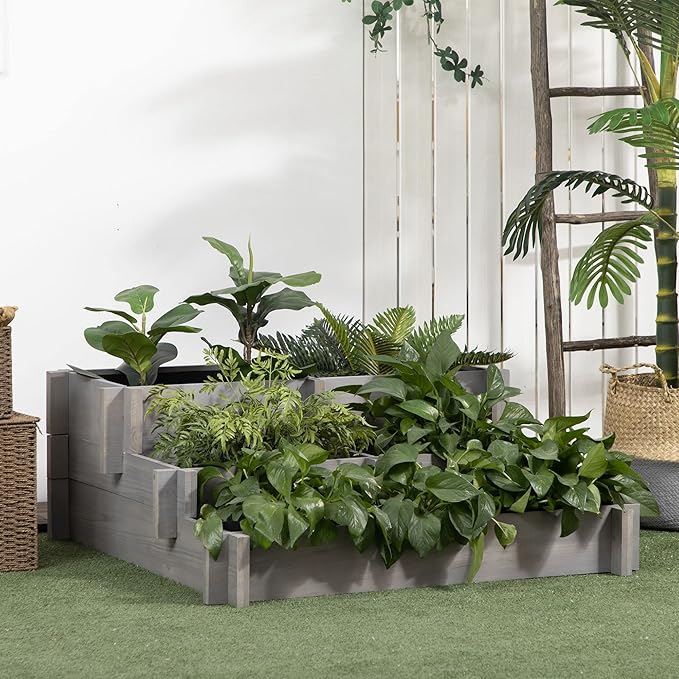 Outsunny 3-Tier Raised Garden Bed - Image 2