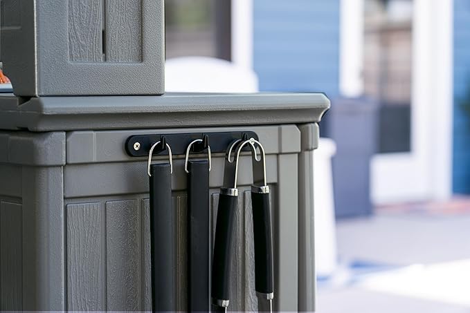 Suncast Patio Plastic Storage and Prep Station - Image 15
