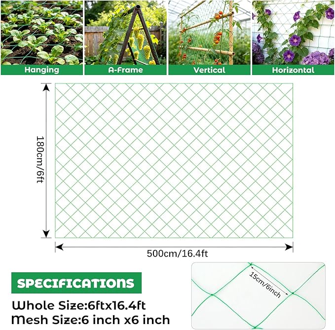 DECYOOL Trellis Netting for Climbing Plants, Garden Trellis Netting Plant - Image 2