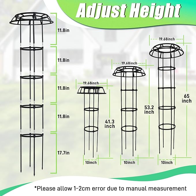 Garden Trellis for Climbing Plants Outdoor, 65 Inch Mushroom Top Trellis for - Image 2