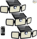 Solar Lights Outdoor, 3 Head Solar Motion Lights Outdoor by MIHANI