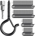 PlusRoc 60 Pack Ceiling Hooks for Hanging Plants Outdoor String Lights Heavy by PlusRoc