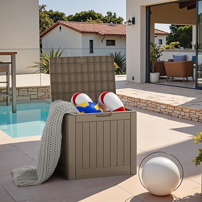 JUMMICO 42 Gallon Deck Box Waterproof, Resin Outdoor Storage Box - Image 7