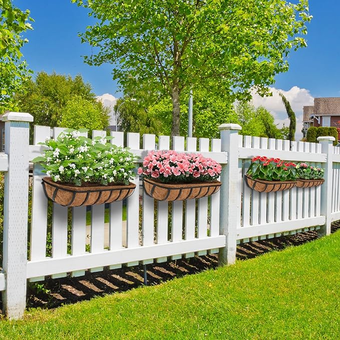 hehimhis Balcony Planters Railing Hanging 24inch 4 Pack Window Planter Box - Image 5