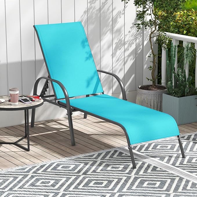 Giantex Patio Lounge Chair, Outdoor Chaise Lounge - Image 2