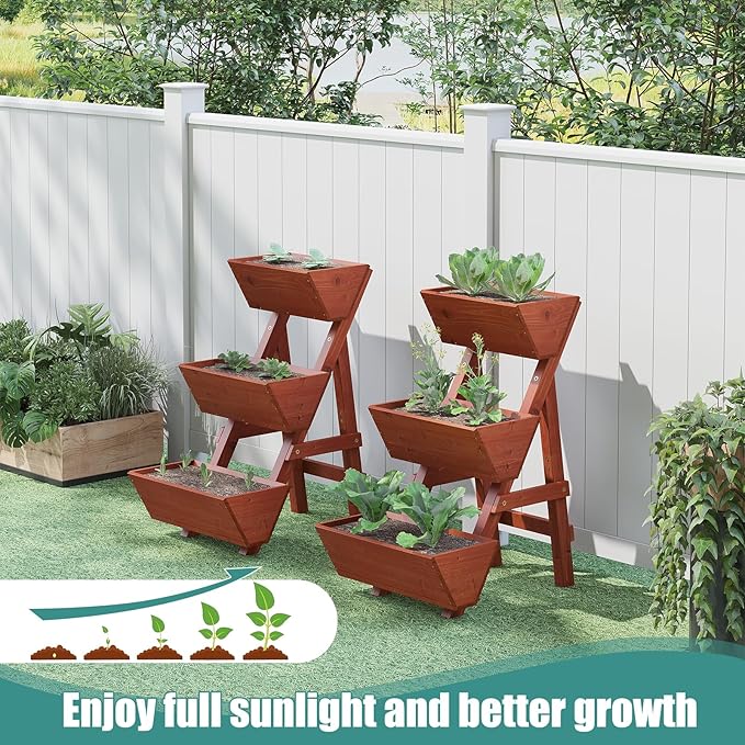 Raised Garden Bed, 3 Tier Small Vertical Garden Planter - Image 7