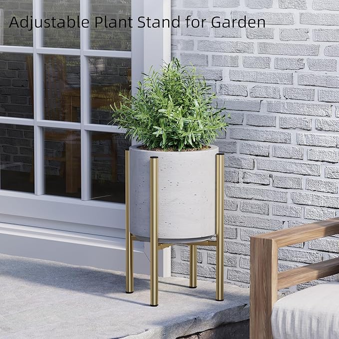 Plant Stand Indoor for 2 Height Options, Mid Century Modern Outdoor Planter - Image 3