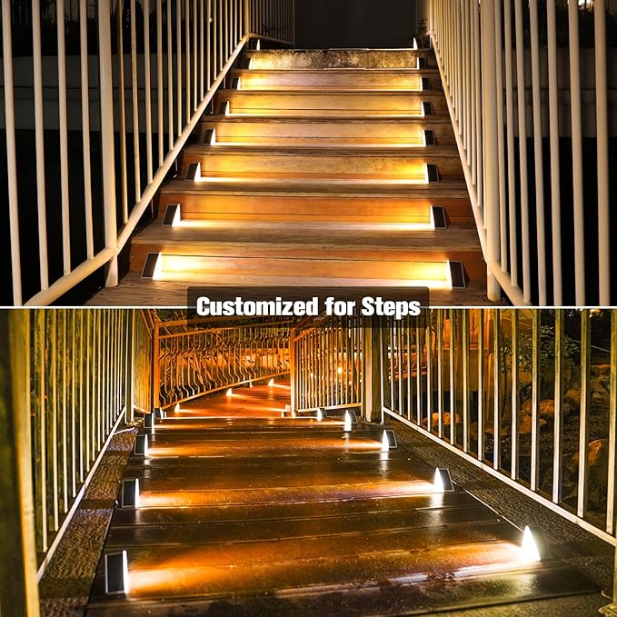 VOLISUN Solar Stair Lights 24 Pack, Solar Step Lights Outdoor Waterproof IP67 - Image 3