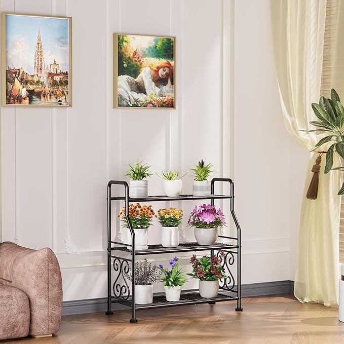GIOTORENT Plant Stand Outdoor Indoor 3 Tier Metal Waterproof - Image 5
