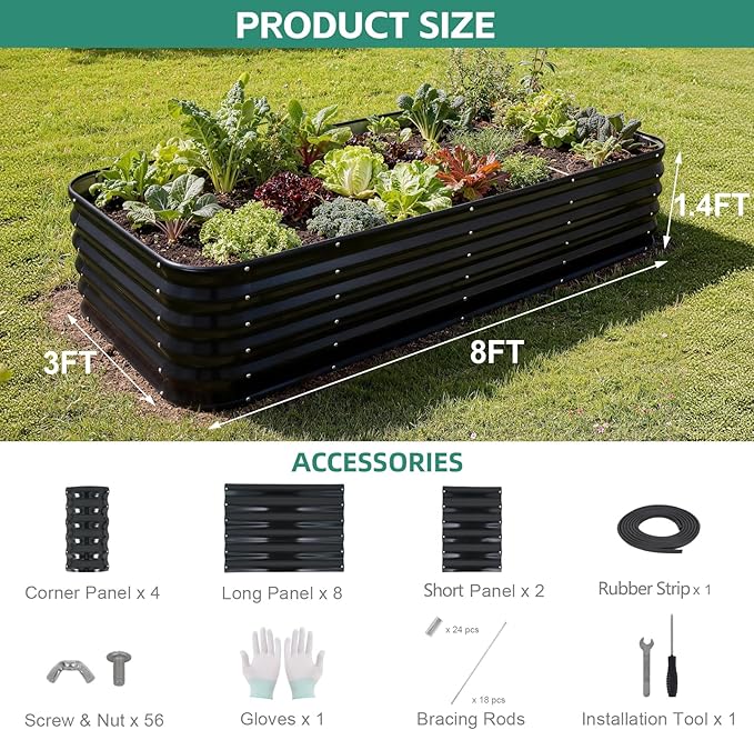 5 in 1Galvanized Raised Garden Bed - Image 3