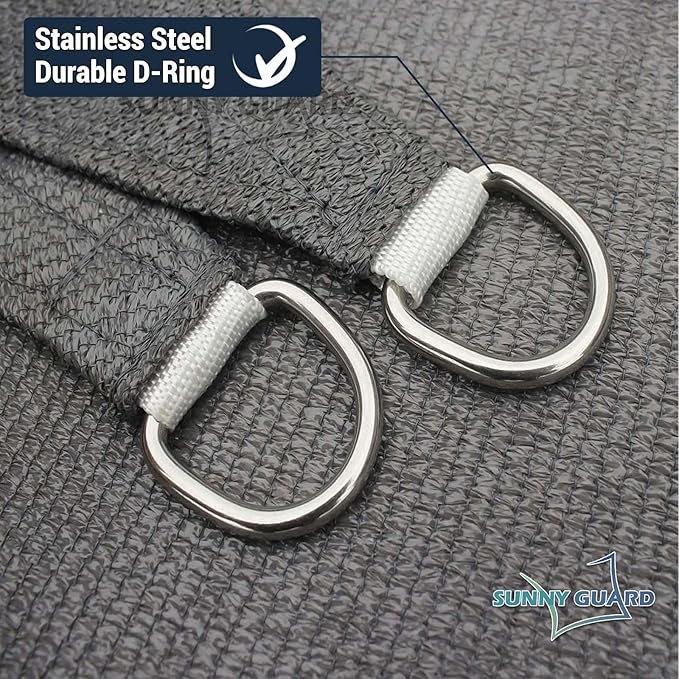 SUNNY GUARD Custom Size 6'x14'x14' Triangle Dark Grey UV Block Sunshade - Image 6