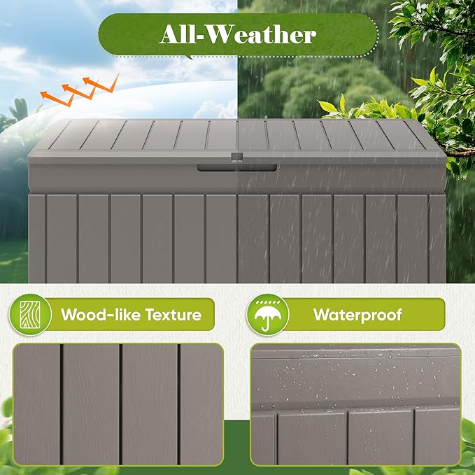 Flamaker Outdoor Storage Box 80 Gallon Resin Waterproof Deck Box Delivery Box - Image 5