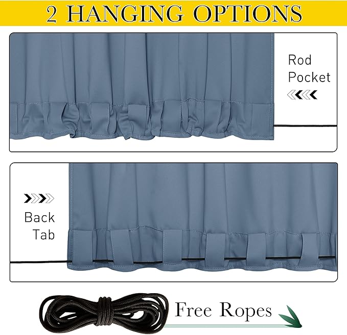 NICETOWN 2 Panels Weighted Outdoor Curtains - Image 2