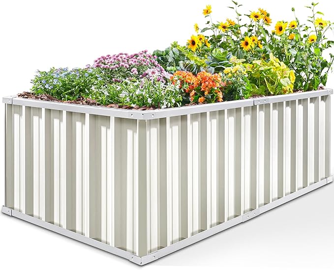 KING BIRD Raised Garden Bed 68" x 36" x 24" Heightened Galvanized Steel Metal by KINGBIRD