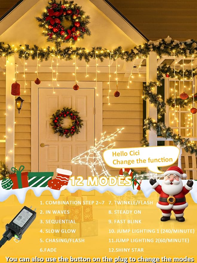 Smart String Lights With Voice Control Indoor Outdoor, Dimmable 12Modes Twinkle - Image 3
