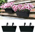 LaLaGreen Railing Hanging Planters Large Black Metal Strawberry Flower Pots by L%C3%A1L%C3%A1Green