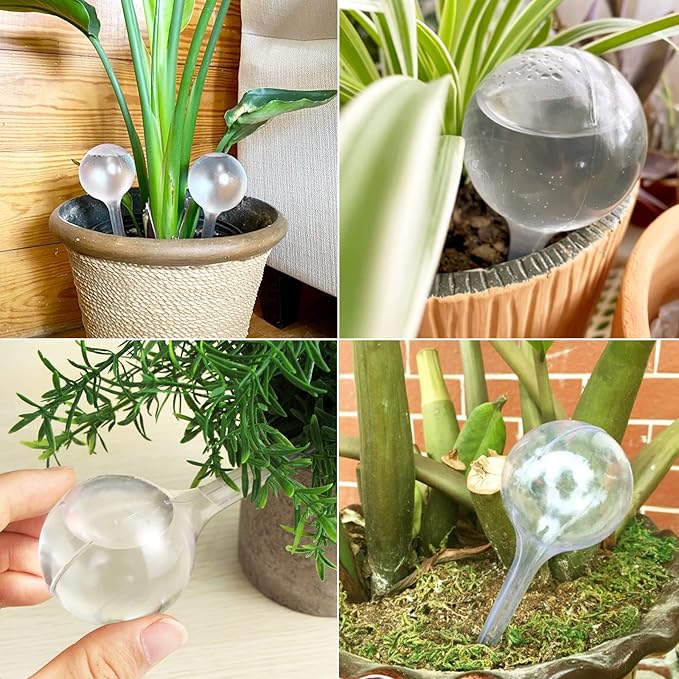 8 Pcs Clear Plant Watering Globes, Plastic Self Watering Bulbs Ball, Garden - Image 7