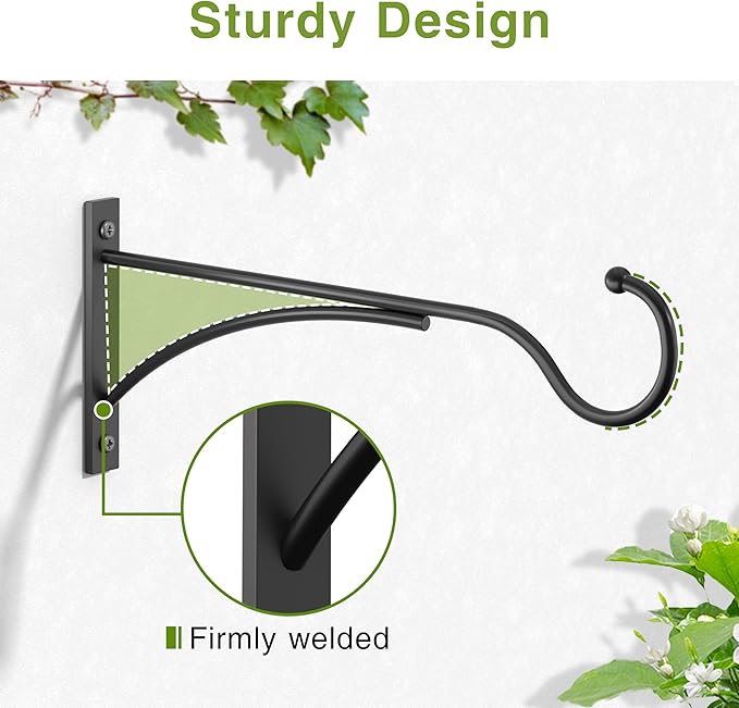 11 Inch 2 Pack Heavy Duty Plant Hangers Outdoor, Metal Plant Brackets - Image 7