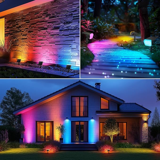 Consciot Solar Spot Lights Outdoor, 30 LED Waterproof Color Changing Solar - Image 9