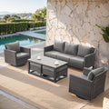 Belord 6 Piece Outdoor Furniture Patio Wicker Sofa Set, Oversize Outdoor Swivel by Belord