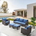 Belord Wicker Patio Furniture 5 Piece Outdoor Sofa Set, Oversize Outdoor Swivel by Belord