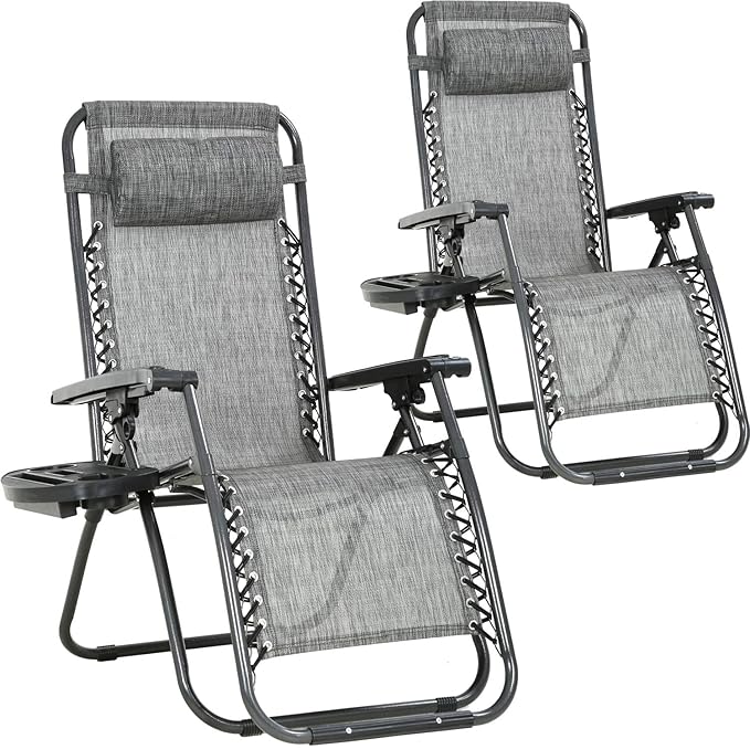 FDW Set of 2 Lawn Outdoor Deck Camping Folding Patio Beach Anti Recliner Pool by FDW