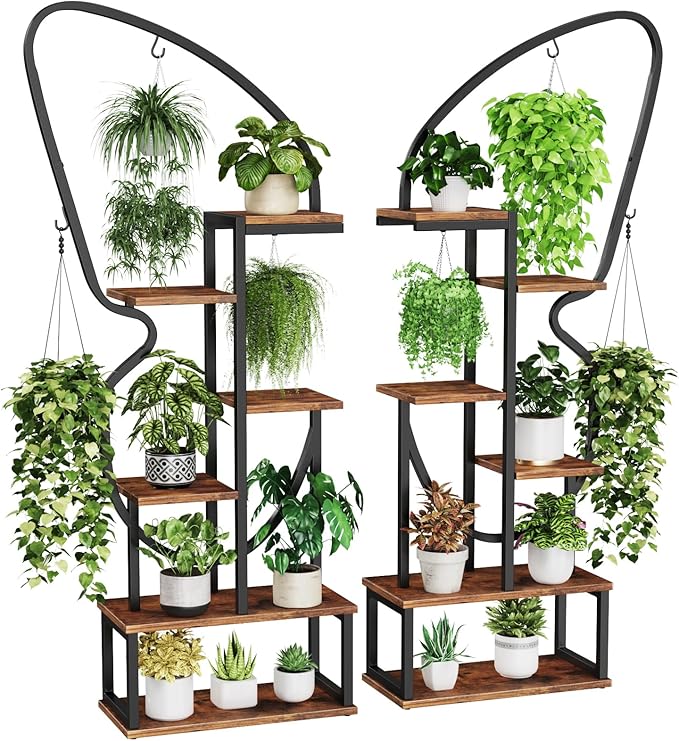6 Tier Plant Stand Indoor Butterfly-Shaped, Tall Metal Plant Stand by Eleratorstoragehaslife