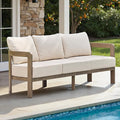 Outdoor Couch Aluminum Patio Furniture, 3-Seat All-Weather Metal Modern Patio by COMLAXFIELD