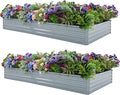 8x4x1ft Galvanized Raised Garden Bed, Outdoor Planter Box Metal Patio Kit by Foxlang