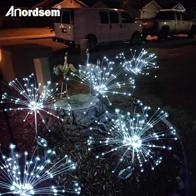 Anordsem Solar Fireworks Lights Outdoor: Garden Light Waterproof - Image 2