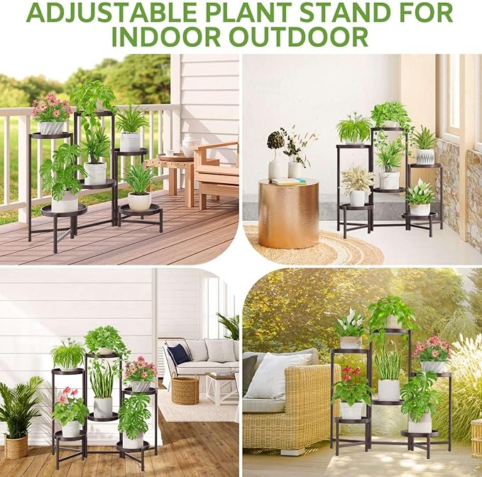 iDavosic.ly 6 Tier Large Plant Stand Indoor, 10 Inch Wide Tall Corner Metal - Image 2