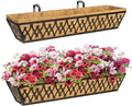 2 Pack 30 Inch Window Boxes Planters Railing Planter Box by KarlliuHOMEGARDEN