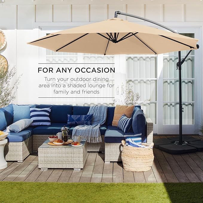 Best Choice Products 10ft Offset Cantilever Hanging Market Patio Umbrella - Image 3