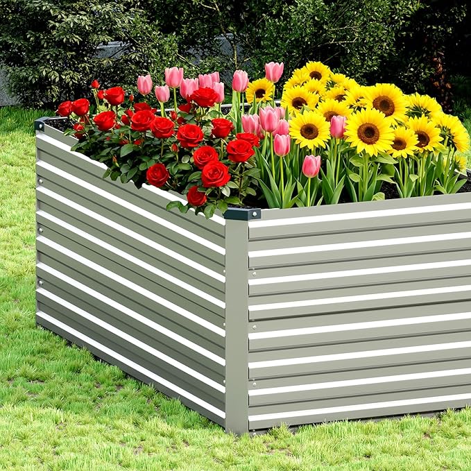 Vengarus 4x2x2FT Galvanized Raised Garden Bed Kit, Outdoor Metal Planter Box - Image 5