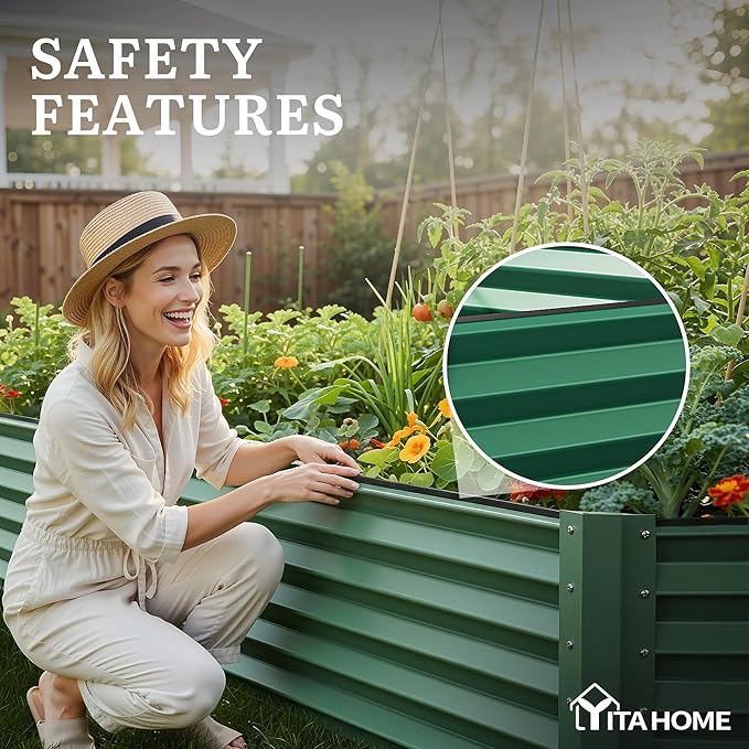 YITAHOME 8x4x1.5ft 2pcs Large Raised Garden Bed Kit, Galvanized Metal Planter - Image 7